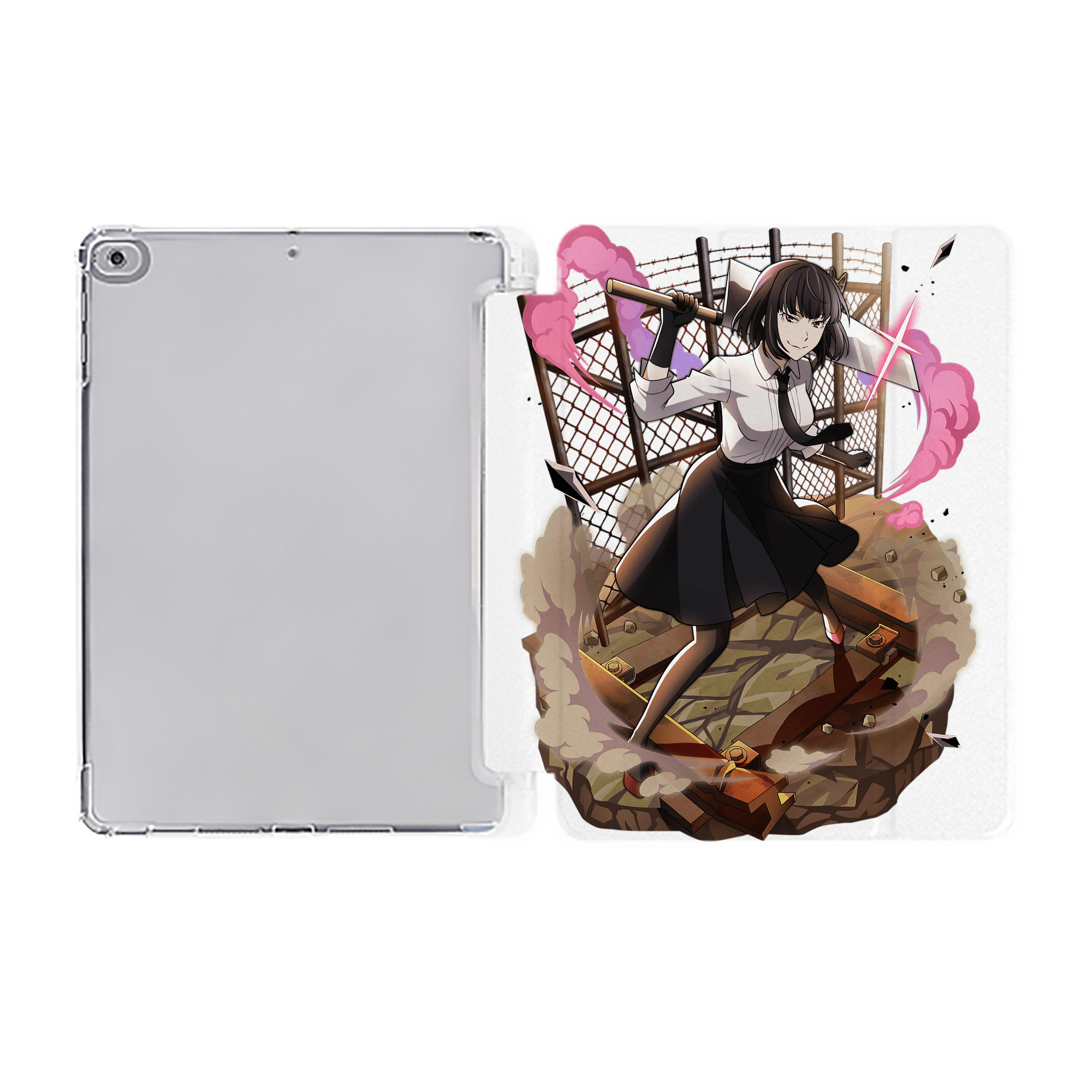 （画像用） 文豪ストレイドッグス Bungo Stray Dogs IPad ケース ペン収納付き 三つ折りスタンド PUレザー×シリコン 対応機種9.5/10.5/10.9インチ